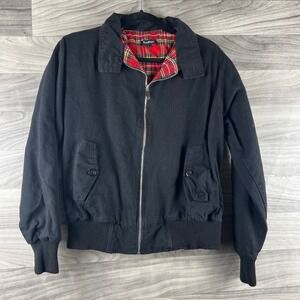 Boohoo Bomber Jacket Womens L Black 100% Cotton Lined Pockets‎ Zip Casual